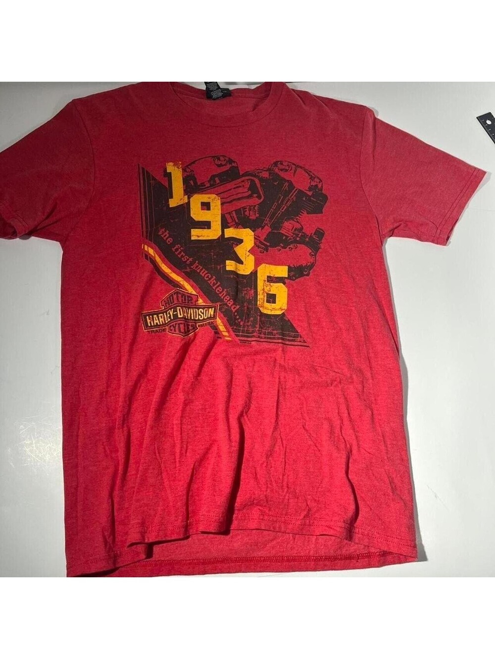 Harley-Davidson Lakeland Florida 1936 Knucklehead T Shirt Mens M Red